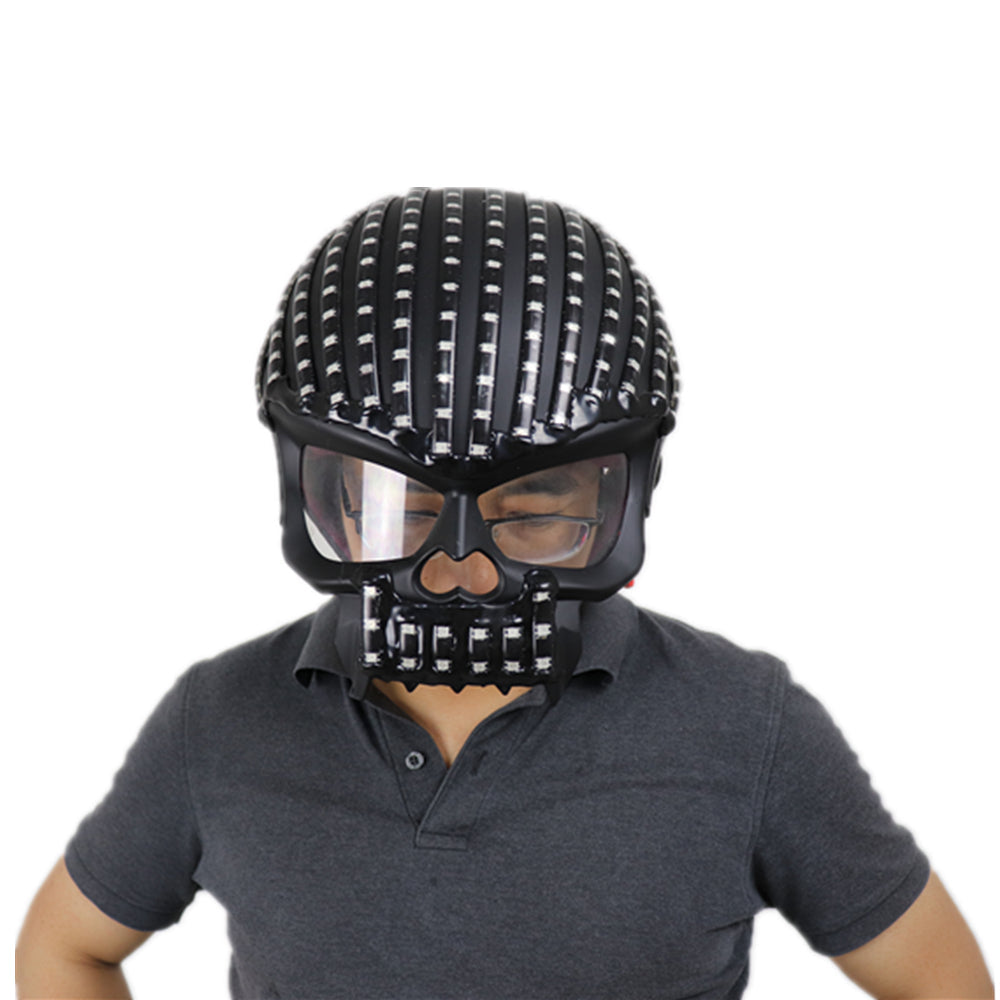 LED Helmet Unicorn Helmet Monochrome Full Color Luminous Racing Helmets Waterfall Effect Glowing Party DJ Robot