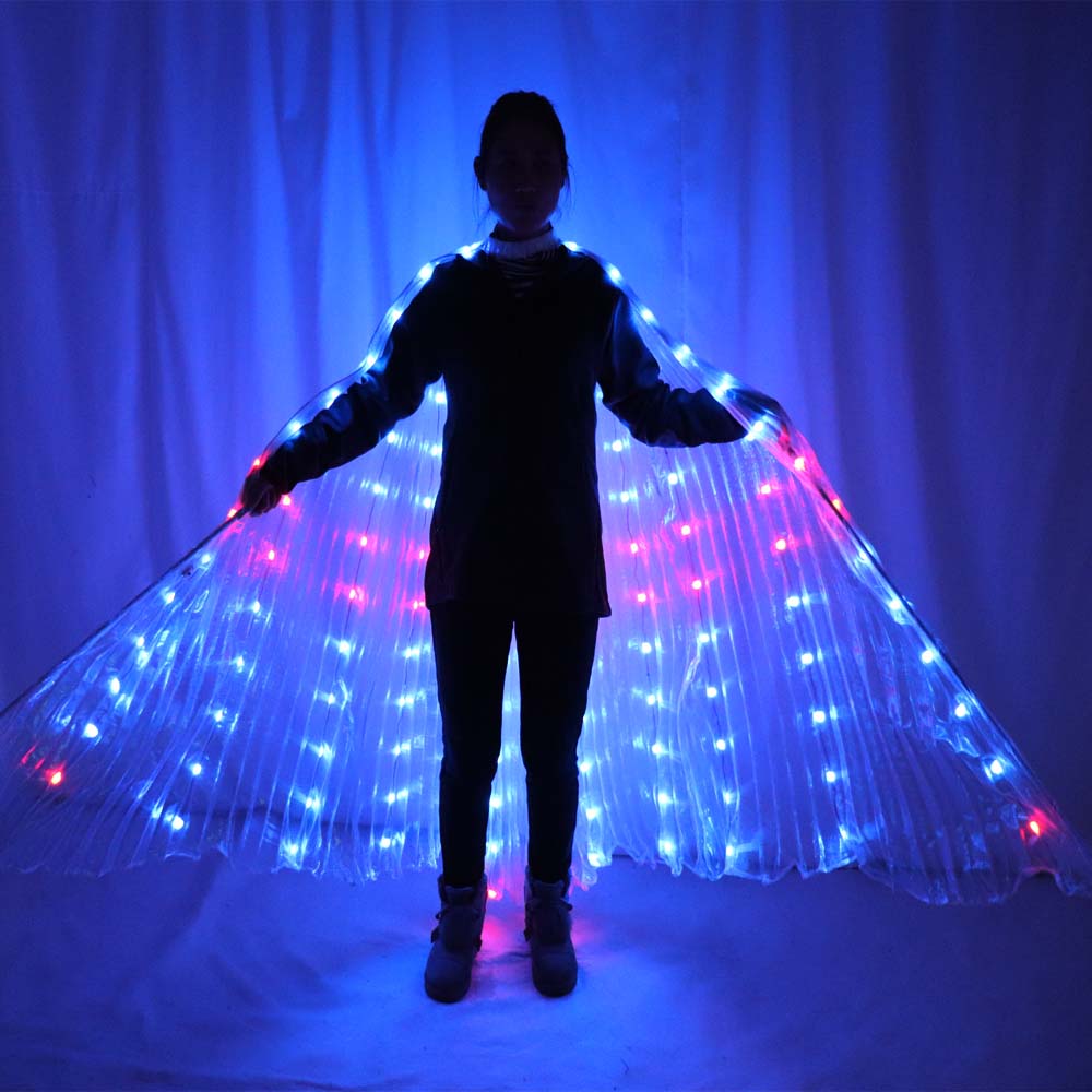 Belly Dance LED Isis Wings Colorful Belly Dancing Accessory Popular Stage Performance Props Wings Props With Stick