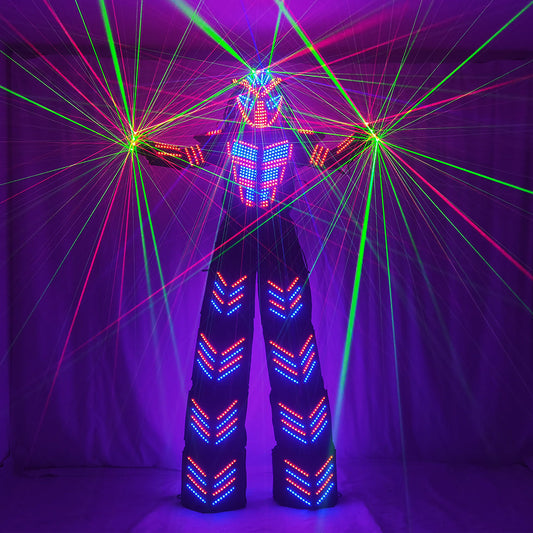 LED Robot Suits Luminous Costume David Guetta LED Robot Suit Illuminated Kryoman Robot Led Stilts Clothes