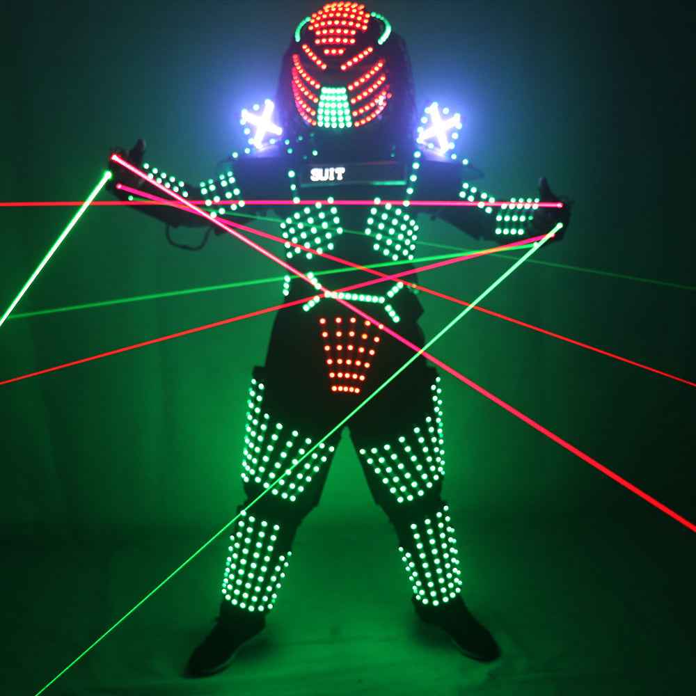LED Robot Costumes Clothes LED Lights Luminous Stage Dance Performance Show Dress for Night Club - Tem-laser.com