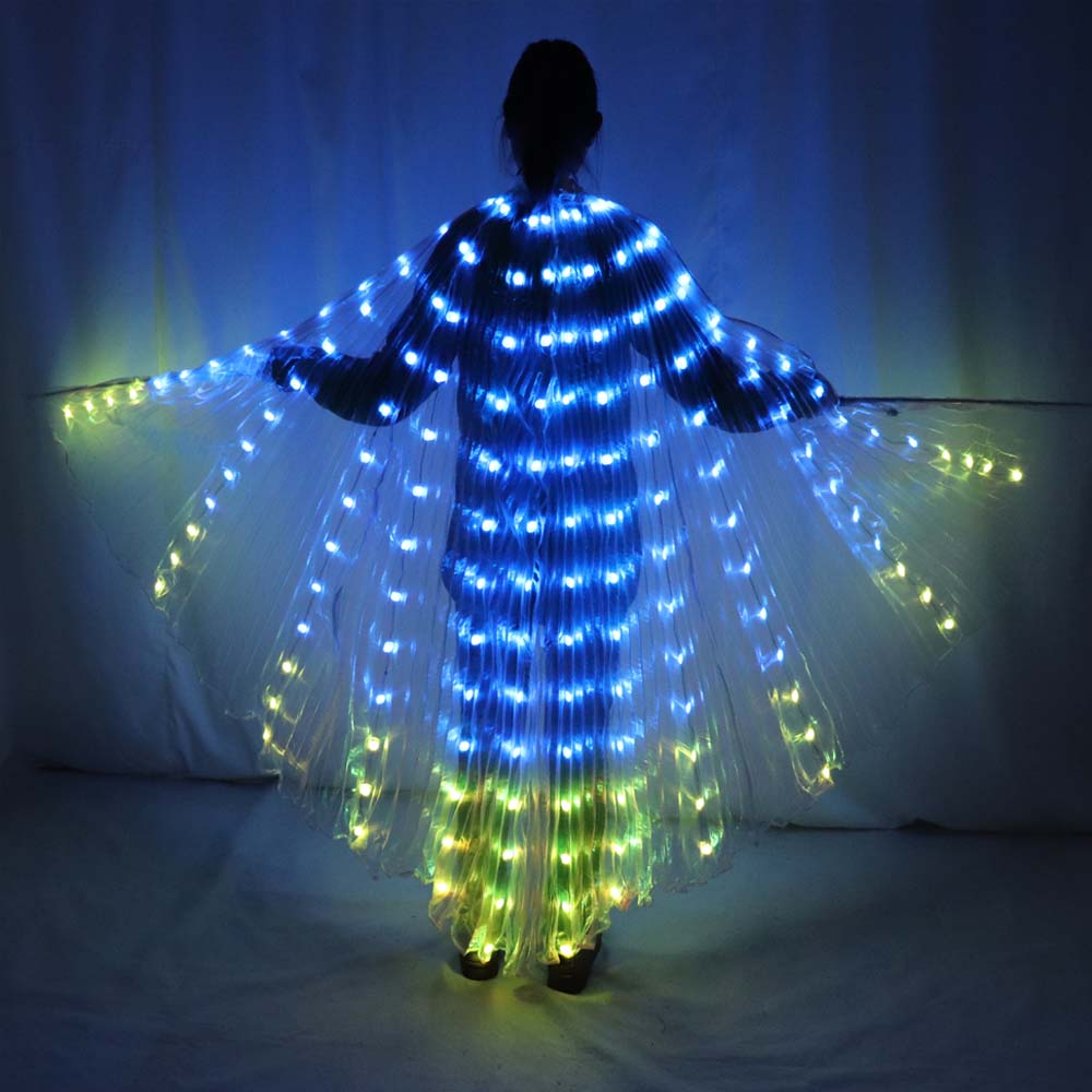 Belly Dance LED Isis Wings Colorful Belly Dancing Accessory Popular Stage Performance Props Wings Props With Stick
