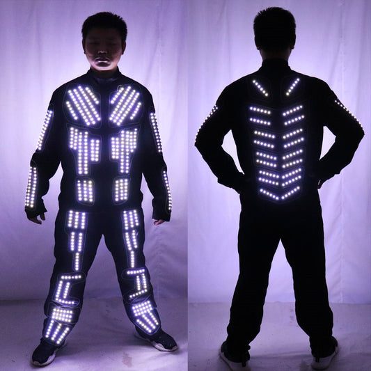 LED Robot Costume  LED Dance Performance  Luminous Clothing LED Suits for Men Women DJ Show Light Clothing