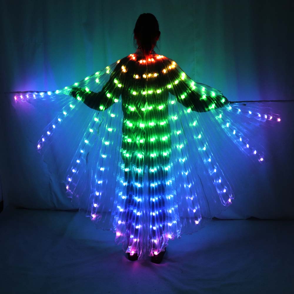 Belly Dance LED Isis Wings Colorful Belly Dancing Accessory Popular Stage Performance Props Wings Props With Stick