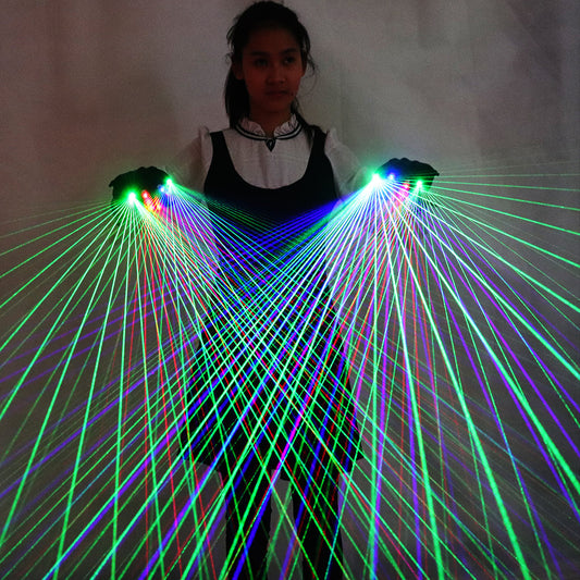 2 In 1 Colorful RGB Laser Gloves with 4 Pcs Laser for Stage Laserman DJ Show Performance Event  Party Supplies
