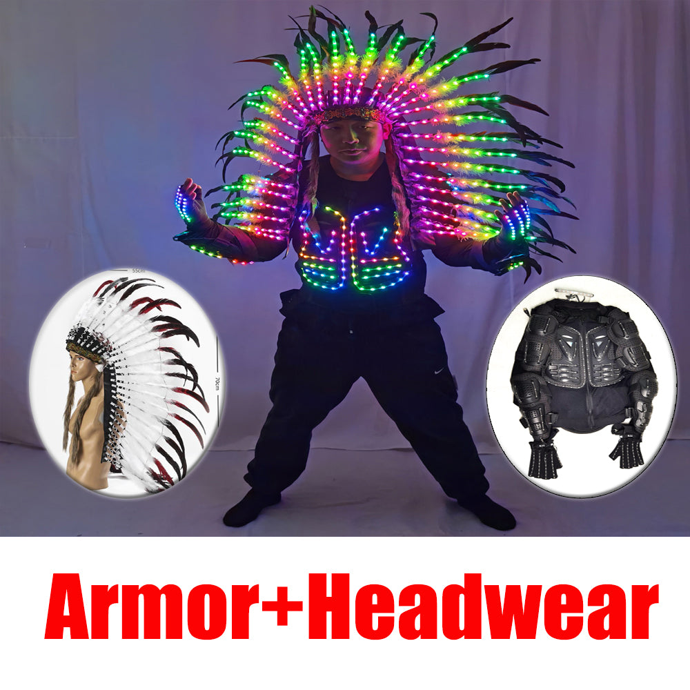 Light Up Full Color LED Armor Jacket - Luminous Glowing Costume for DJ Singer DS Gogo Dance Team