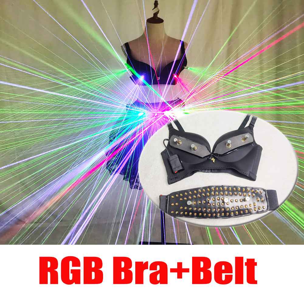 Laser Female Stage Costume – RGB Laser Belt Bra for Nightclub GOGO Dancers - Tem-laser.com