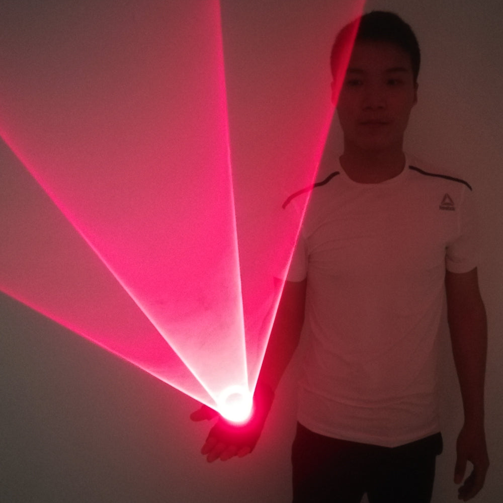 Red Rotating Laser Gloves Whirlwind Handheld Laser Cannon DJ Dancing Club Tunnel Effect Vortex Laser Glove LED Light