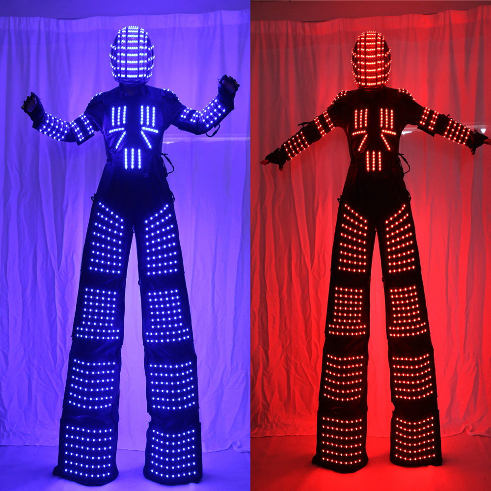 Stilts Walker RGB LED Lights Dancer Costume Colorful Led Robot Men Suit Performance Electronic Music Festival DJ Show Clothes