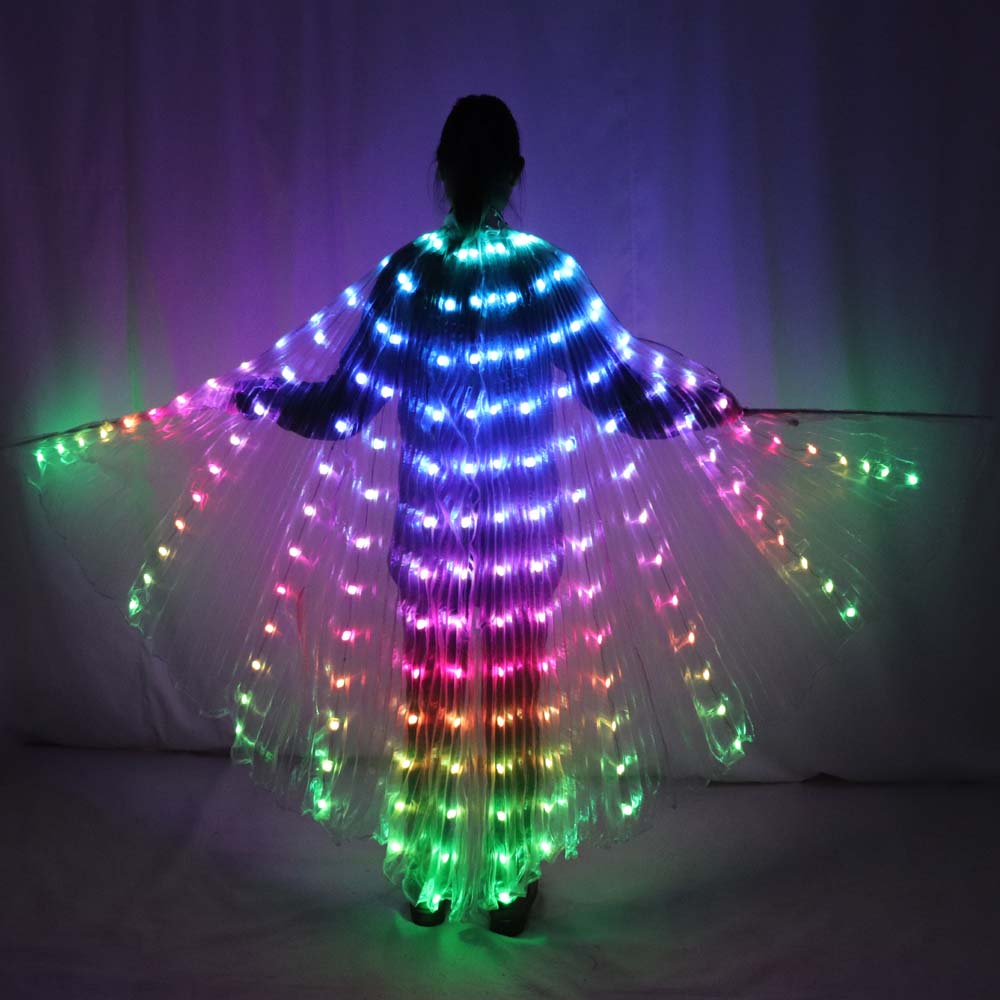 Belly Dance LED Isis Wings Colorful Belly Dancing Accessory Popular Stage Performance Props Wings Props With Stick