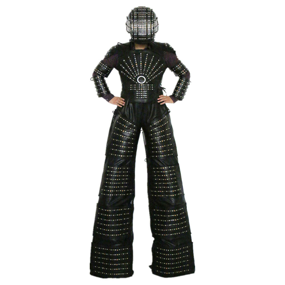 LED Robot Suit Clothes  Stilts Walker  Light Suits Kryoman Robot David Guetta with Helmet Laser Gloves