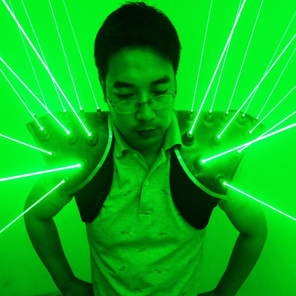 Green Laser Suit LED Vest Luminous Waistcoat 532nm Green Laser Gloves Glasses for Laser Show