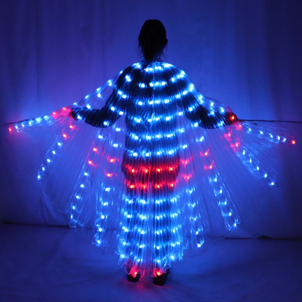 Belly Dance LED Isis Wings Colorful Belly Dancing Accessory Popular Stage Performance Props Wings Props With Stick