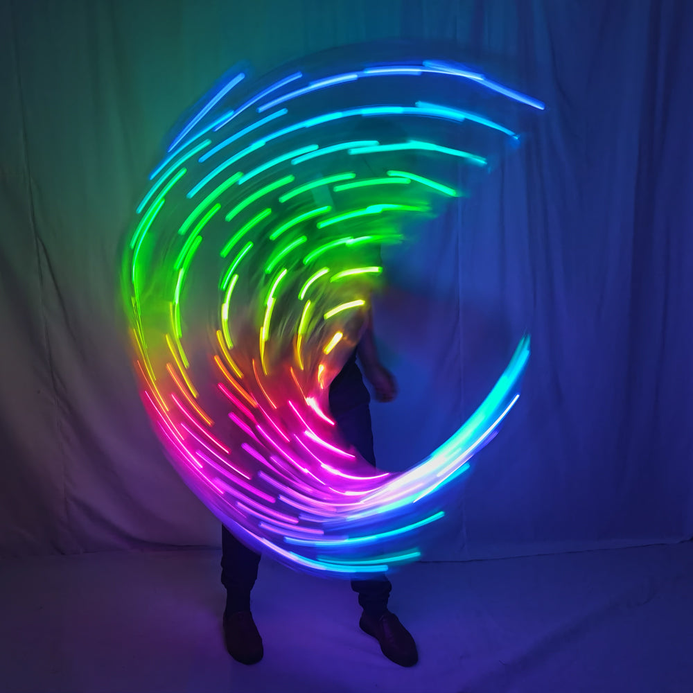 Belly Dance LED Veils Light Silk Performance Props Accessories Rainbow Colored Rectangle LED Veil Silk