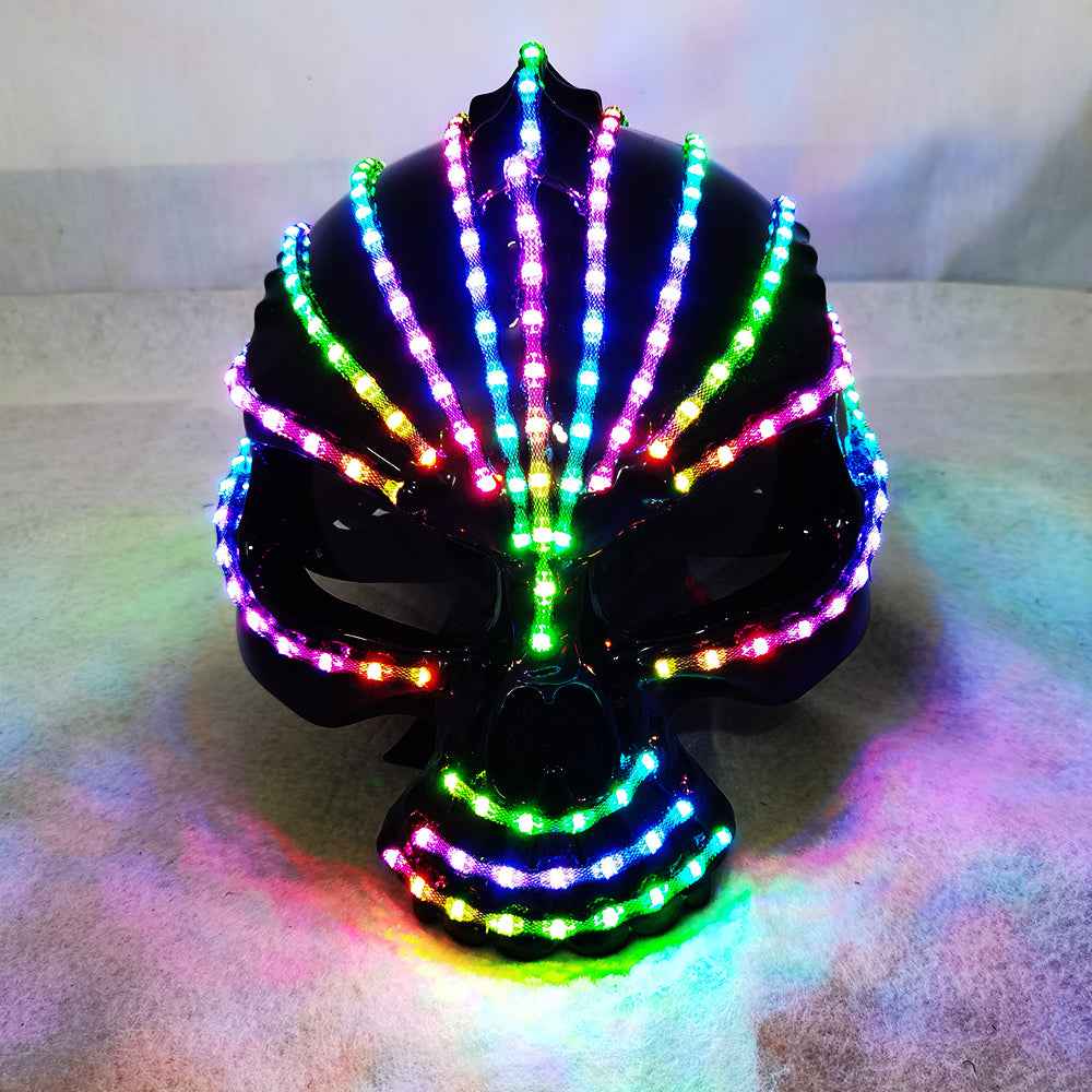 LED Helmet Monochrome Full Color Lighting Racing Hat Mask Waterfall Effect Glowing Robot Suit P - Tem-laser.com