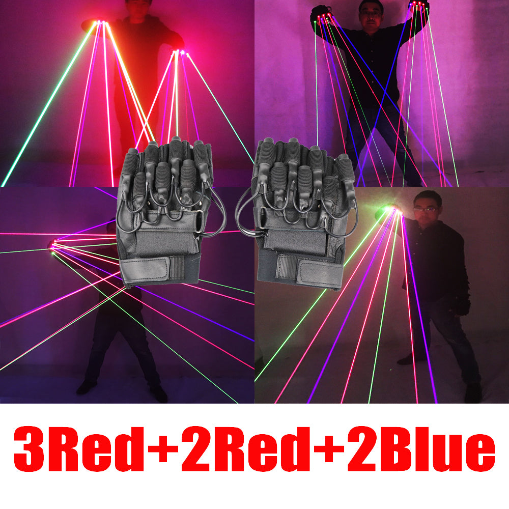 RGB Laser Gloves LED Flash Finger Palm Light Single Point Robot Suit Accessory with Green Red Violet Blue Colors for Dress up