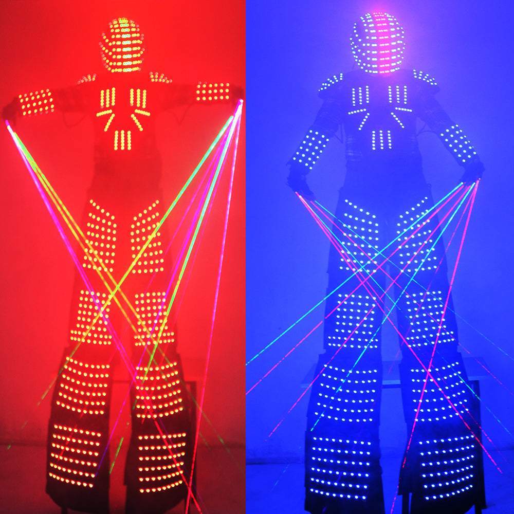 Stilts Walker RGB LED Lights Dancer Costume Colorful Led Robot Men Suit Performance Electronic Music Festival DJ Show Clothes