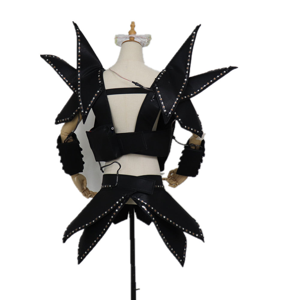 LED Robot Display Costumes Party Performance Wears Armor Suit Colorful Light Mirror Clothe Club Show Outfits Helmets Disco