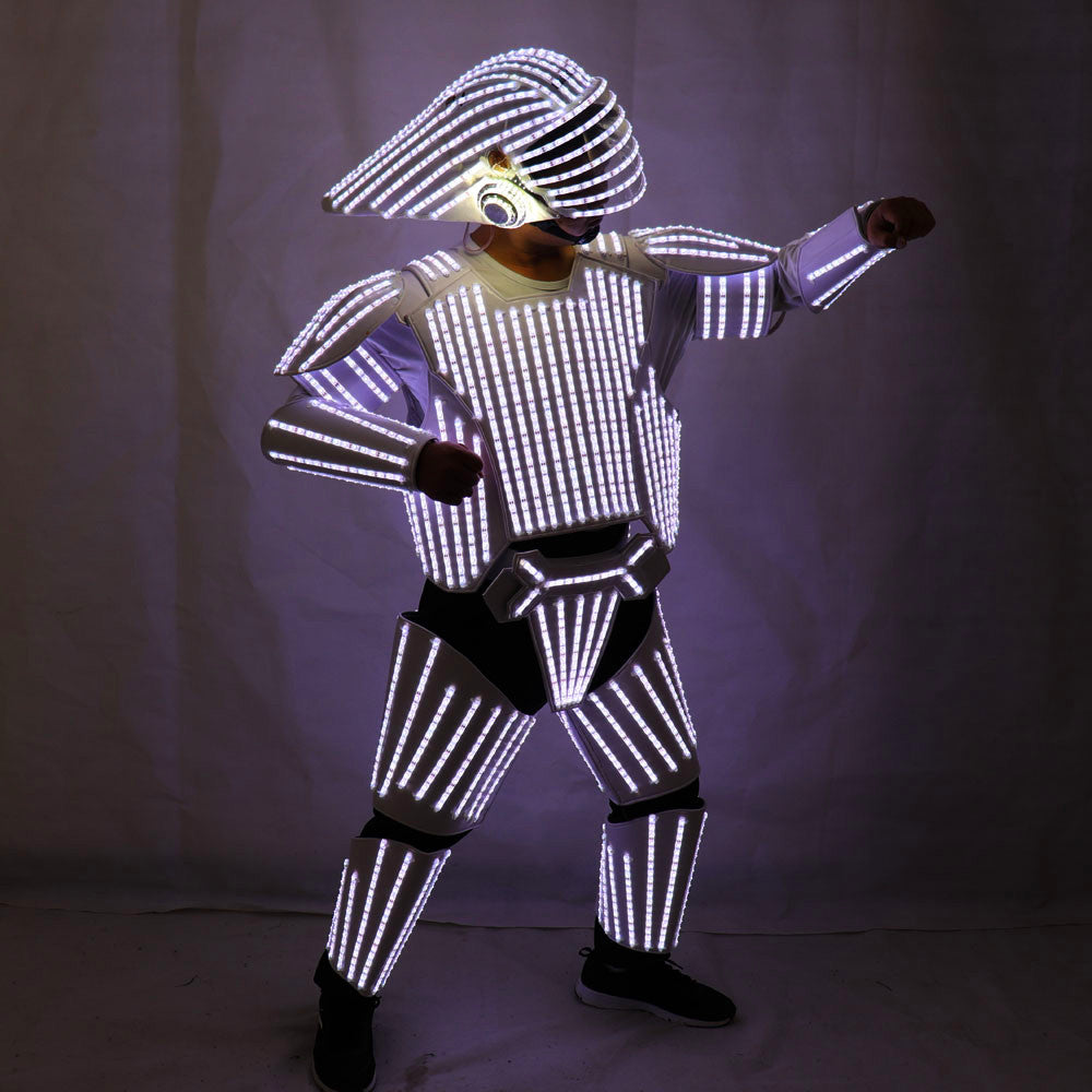 New Style White LED Robot Suit  Led Lights Costumes Clothing Star Wars White Soldiers Cosplay Performance Clothing