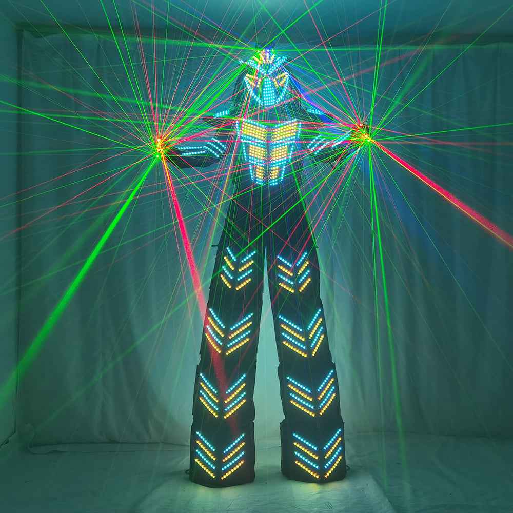 LED Robot Suits Luminous Costume - David Guetta Style Illuminated Kryoman Robot Outfit with Led Stilts for Party Event Performance - Tem-laser.com