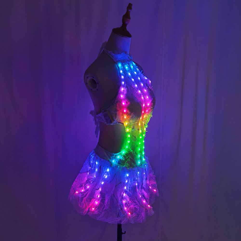 LED Light Bikini Skirt Party Clubwear Gogo Dance Outfit - Tem-laser.com