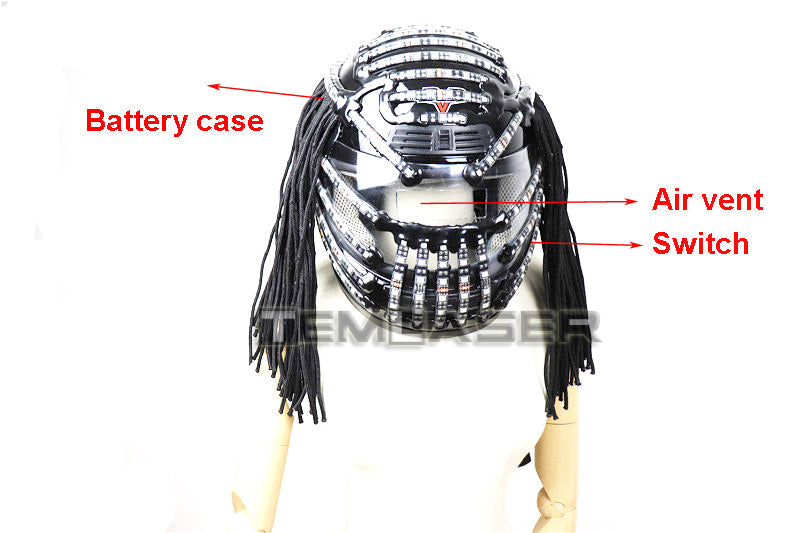 LED Helmet Monochrome Full Color Luminous Racing Helmets RGB Waterfall Effect Glowing Party DJ Robot