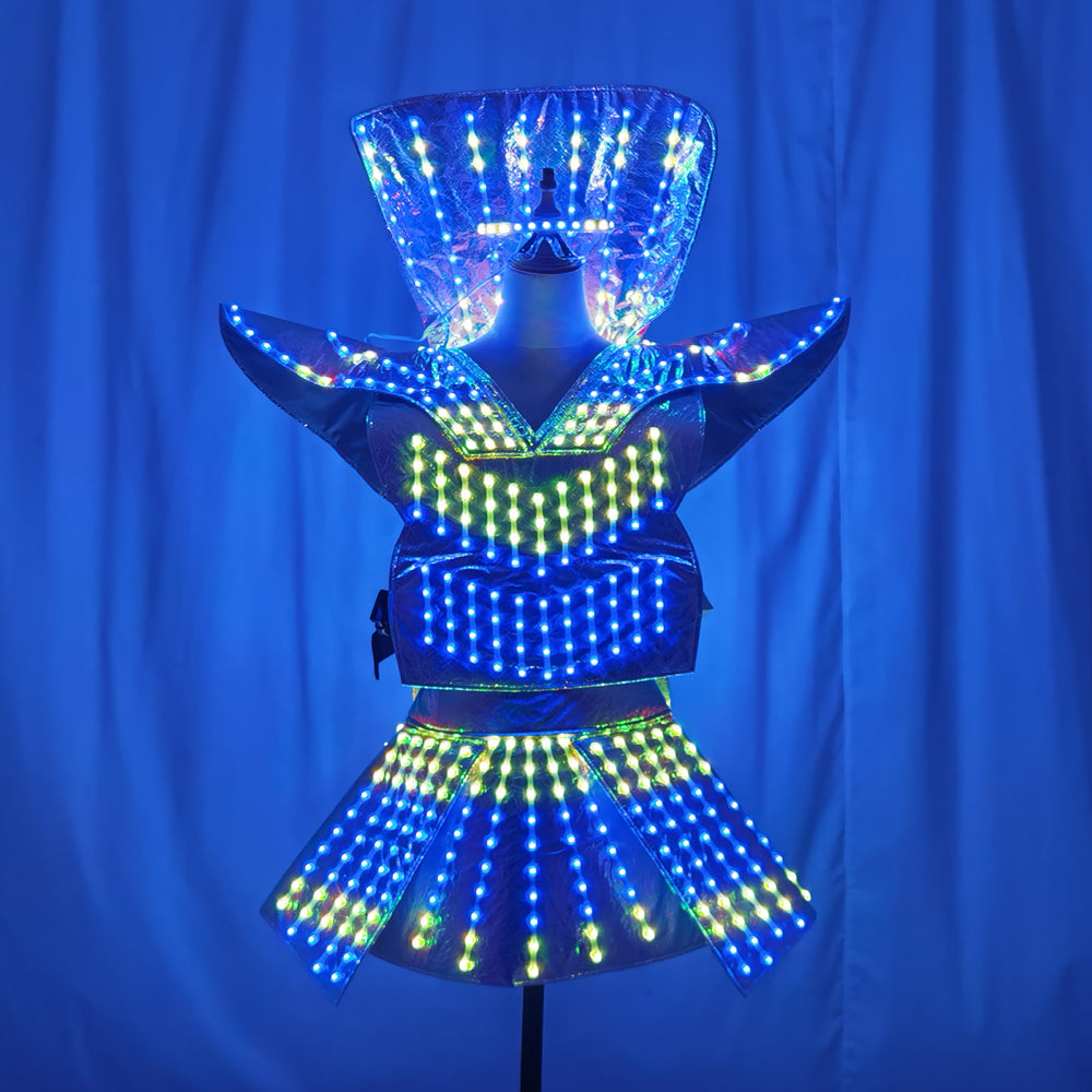 Women’s LED Glow Mirror Dress – Nightclub Party & Evening Outfit