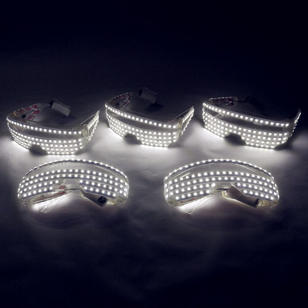 LED Luminous Glasses Halloween Party Light Up Eye wear for LED Growing Light Performance Stage Costume Clothes