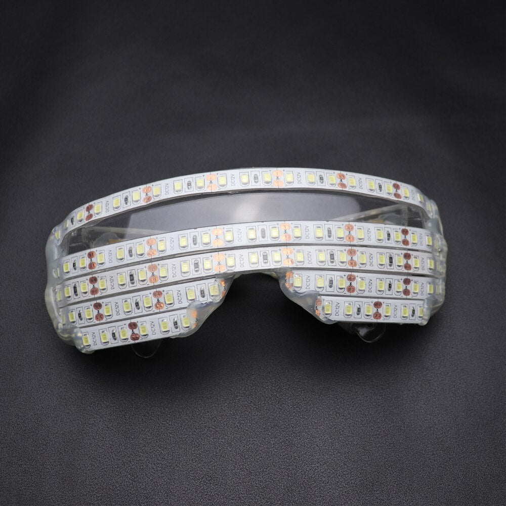 LED Luminous Glasses Halloween Party Light Up Eye wear for LED Growing Light Performance Stage Costume Clothes