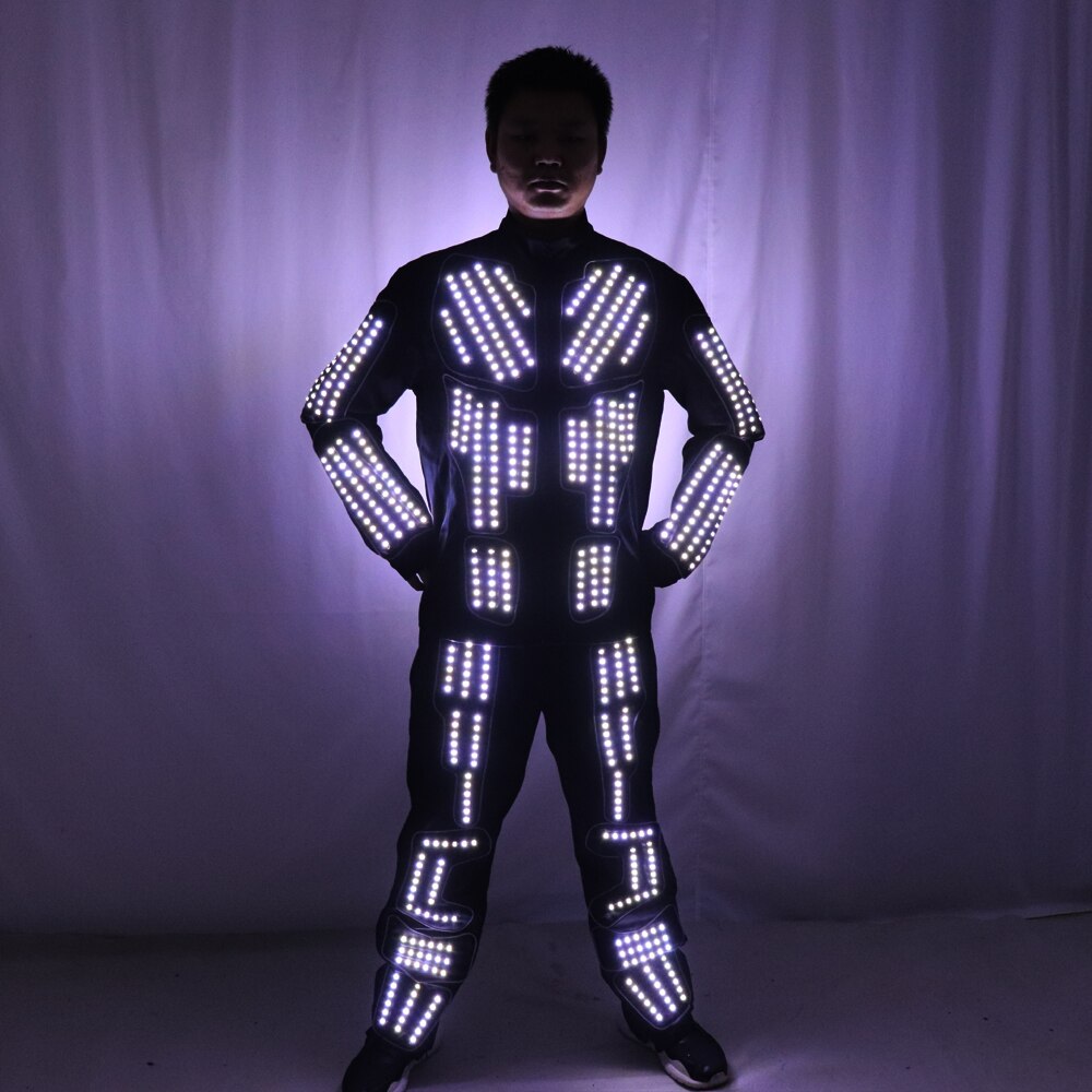 LED Robot Costume LED Dance Performance Luminous Clothing LED Suits for Men Women DJ Show Light Clothing