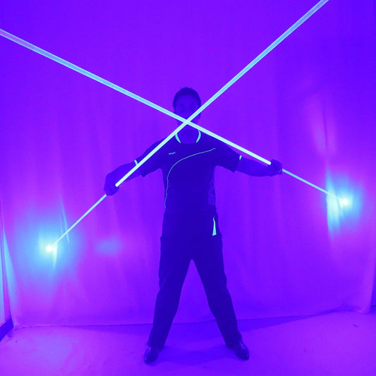 Mini Dual Direction Blue Laser Sword for Laser Man Show Double Headed Wide Beam Red and Green Pedal Laser Show Props
