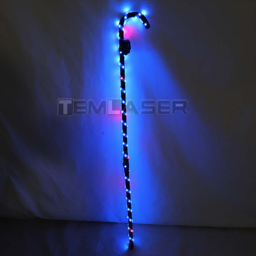 LED Crutch Light Up Cane Belly Dancing Flashing White Canes Women Men Jazz Dance For Stage Performance Party As Gift