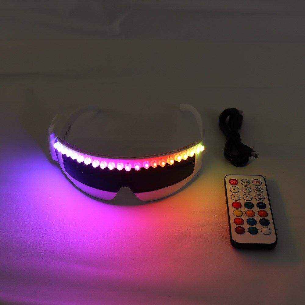 Fashion Cool LED Glasses Luminous Neon Light Up Glasses Glowing Rave Costume Glasses Christmas Halloween Supplies DJ Club Props