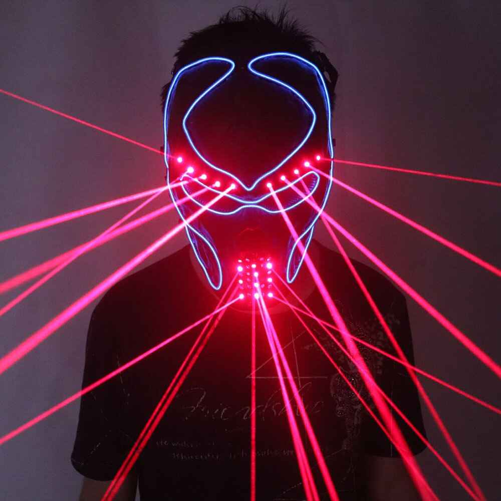 Red Laser Mask Luminous Light Up Laserman Face Mask Laser Show Halloween Masks - Tem-laser.com
