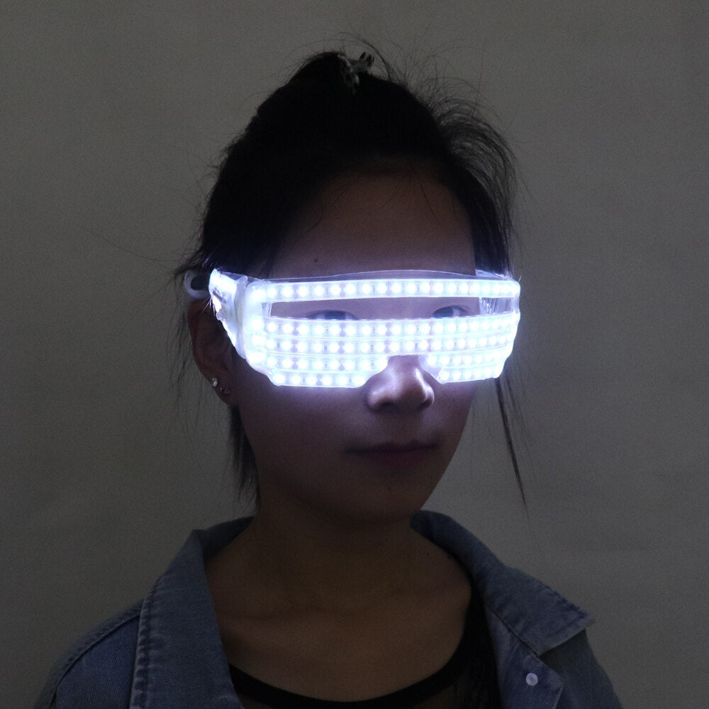 LED Luminous Glasses Halloween Party Light Up Eye wear for LED Growing Light Performance Stage Costume Clothes