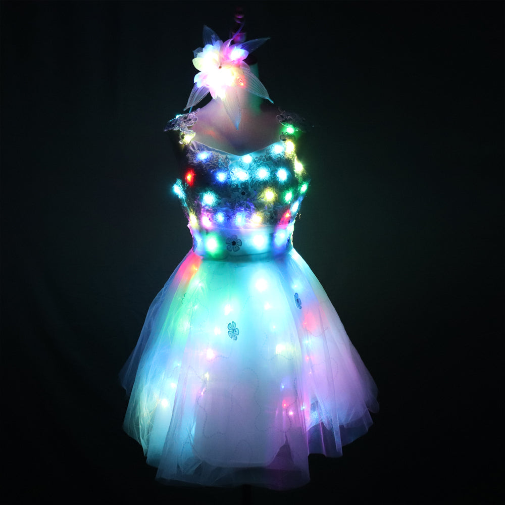 Bride Light Up Luminous Clothes LED Costume Ballet Tutu Led Dresses for Dancing Skirts Wedding Party