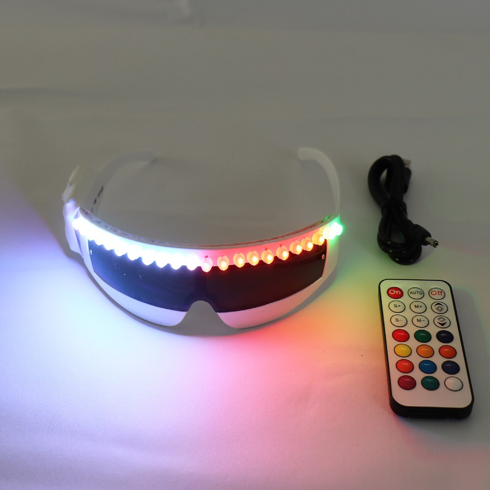 Fashion Cool LED Glasses Luminous Neon Light Up Glasses Glowing Rave Costume Glasses Christmas Halloween Supplies DJ Club Props