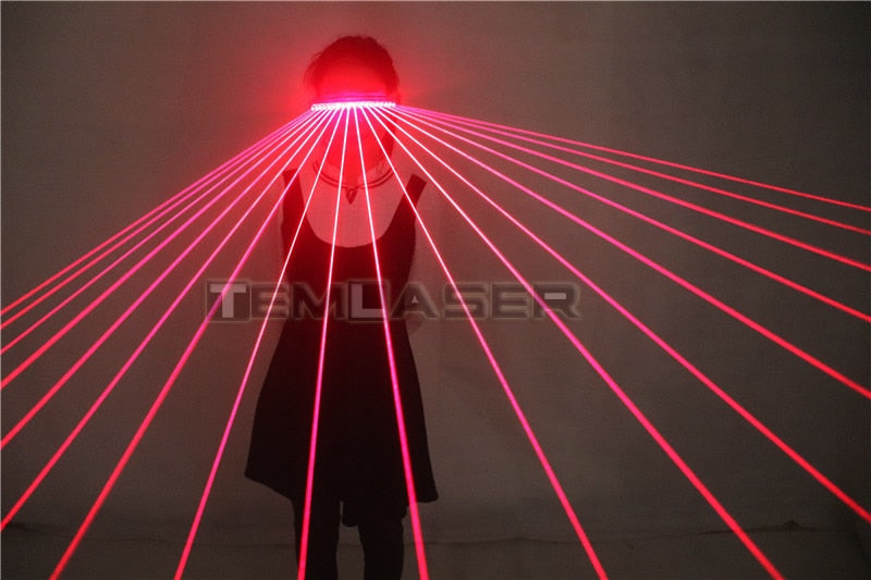 650nm Red Laser Glasses Party LED Sunglasses 18pcs Laser Influx of People Stage Flashing Glass Gogo Show Supplies