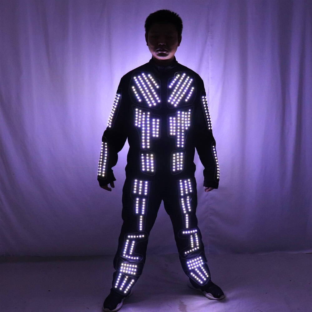LED Robot Costume LED Dance Performance Luminous Clothing LED Suits for Men Women DJ Show Light Clothing