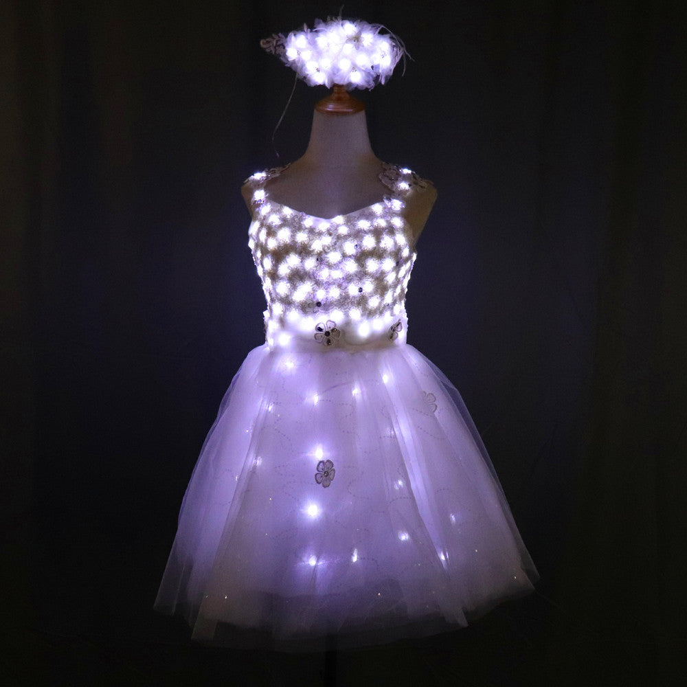 Bride Light Up Luminous Clothes LED Costume Ballet Tutu Led Dresses for Dancing Skirts Wedding Party