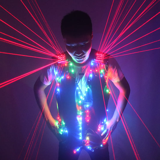 Fashion Red Laser Waistcoat Laserman LED Vest Suits Clothes Stage Costumes for Singer Dancer for Nightclub Performers