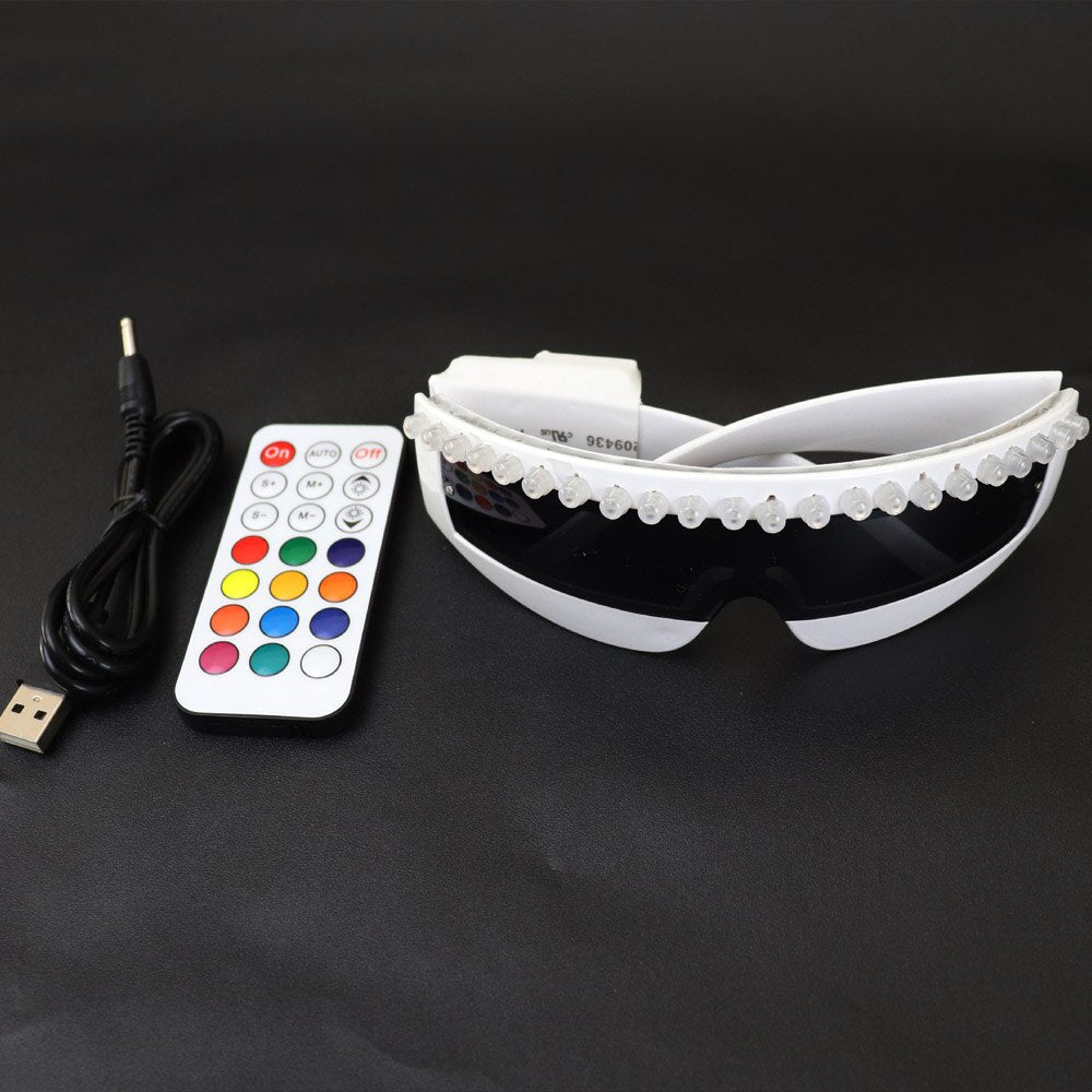 Fashion Cool LED Glasses Luminous Neon Light Up Glasses Glowing Rave Costume Glasses Christmas Halloween Supplies DJ Club Props