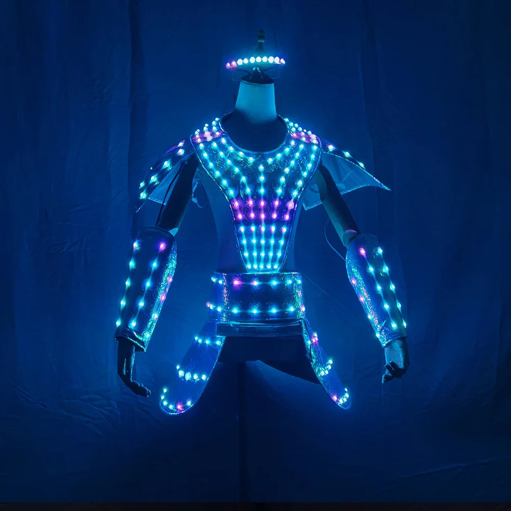 LED Dress Women Dancer Future Technology Cosplay Costume  DJ Singer Performance Stage Wear Costume Sexy Silver Laser Skirt