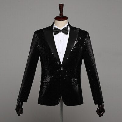 Full Color LED Sequins Fashion Lighting Fashion Senior Host Dress Dance Best Man Banquet Slim Suit Jacket