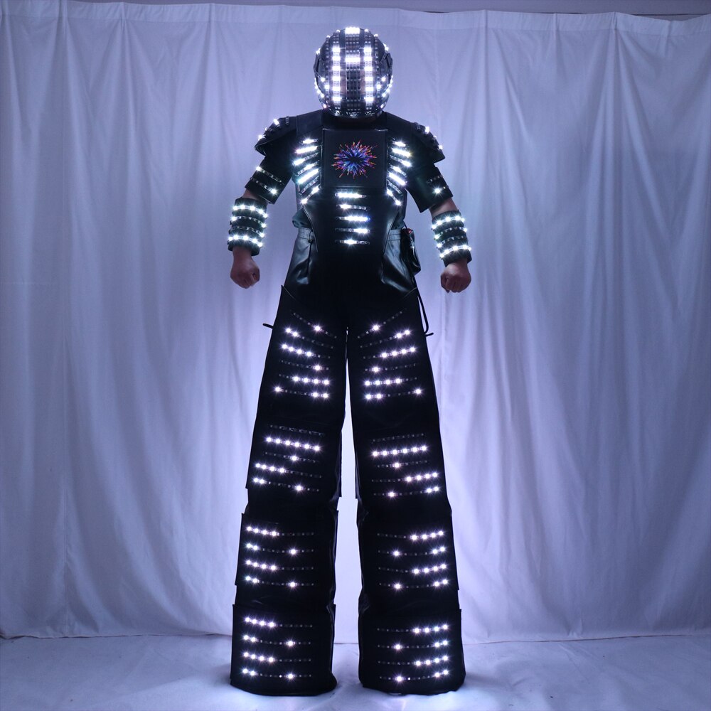 ll Color Remote Control LED Robot Costume for Stilts Walkers - with Excited Digital Screen, DIY Text, Image & LOGO - Ideal for Stage Performances and Parties