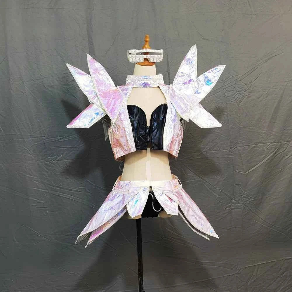 Women Full Color LED Light Bra & Skirt Set – Nightclub Dance Dress - Tem-laser.com