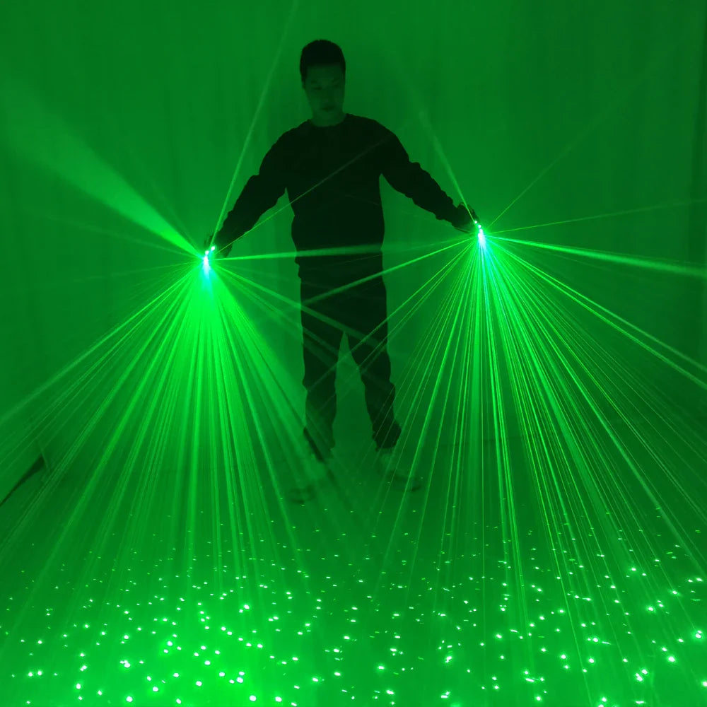 Sky Star 532nm Green Laser Gloves LED Lazer Mitten Ray Gloves for DJ Disco Music Party Wedding Festival Nightclub Club Show