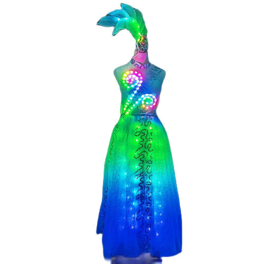 Oriental Dance LED Costume Carnival In Group Sexy Opening Dance Luminous Dress Carnival Stage Wear Holiday Performance Suit