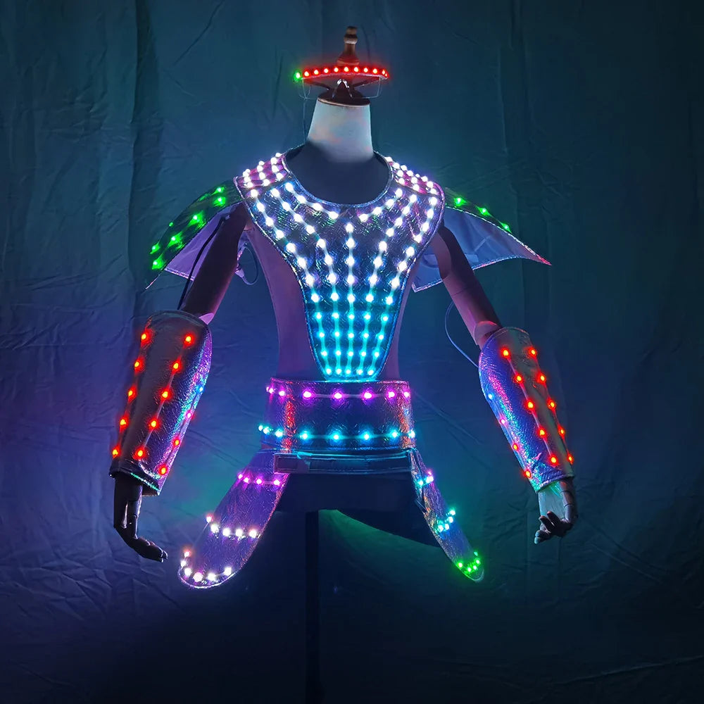 LED Dress Women Dancer Future Technology Cosplay Costume  DJ Singer Performance Stage Wear Costume Sexy Silver Laser Skirt