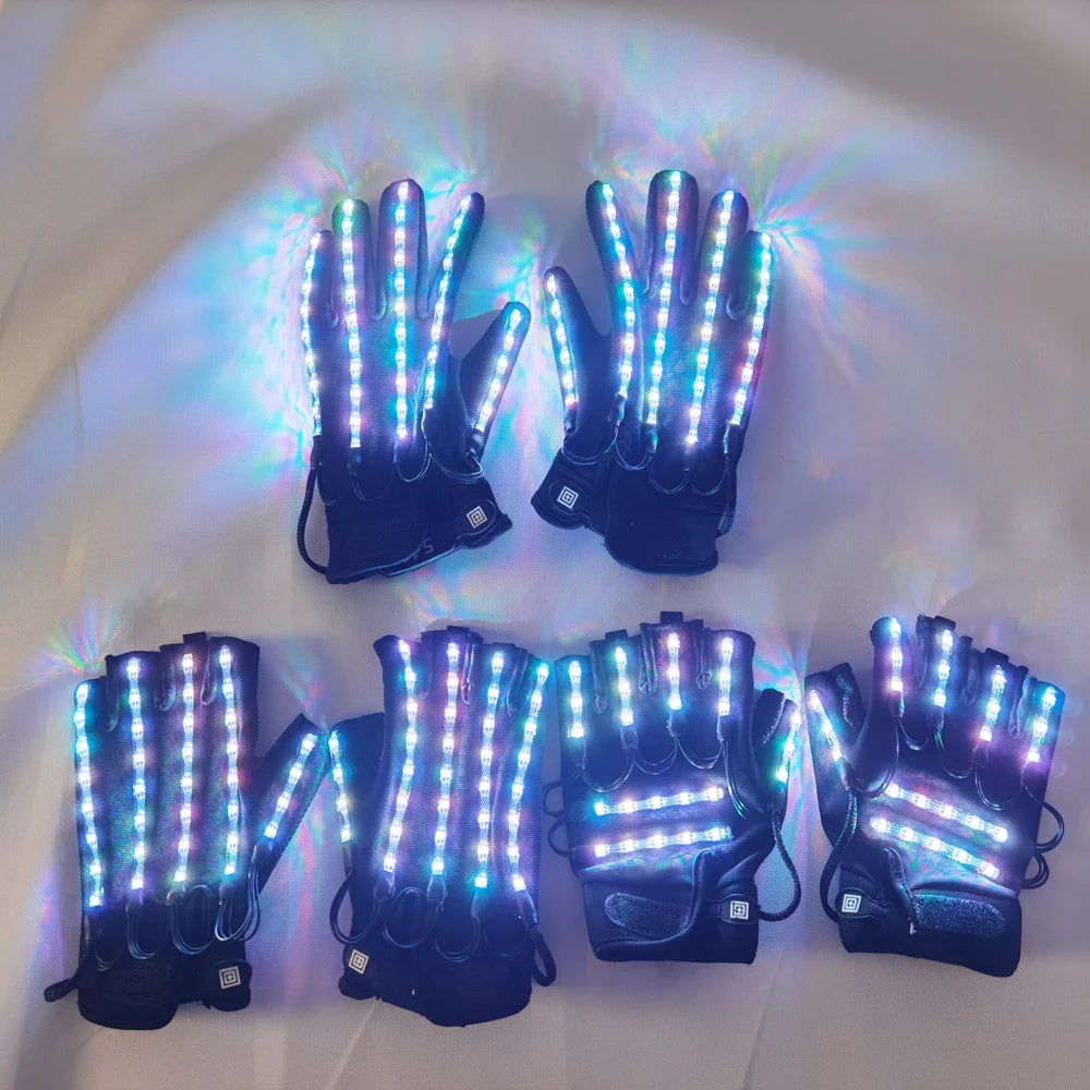 Flashing Gloves Glow 360 Mode LED Ray Light Finger Lighting Mitt Glowing Up Glove Glasses Stage Glow Costume