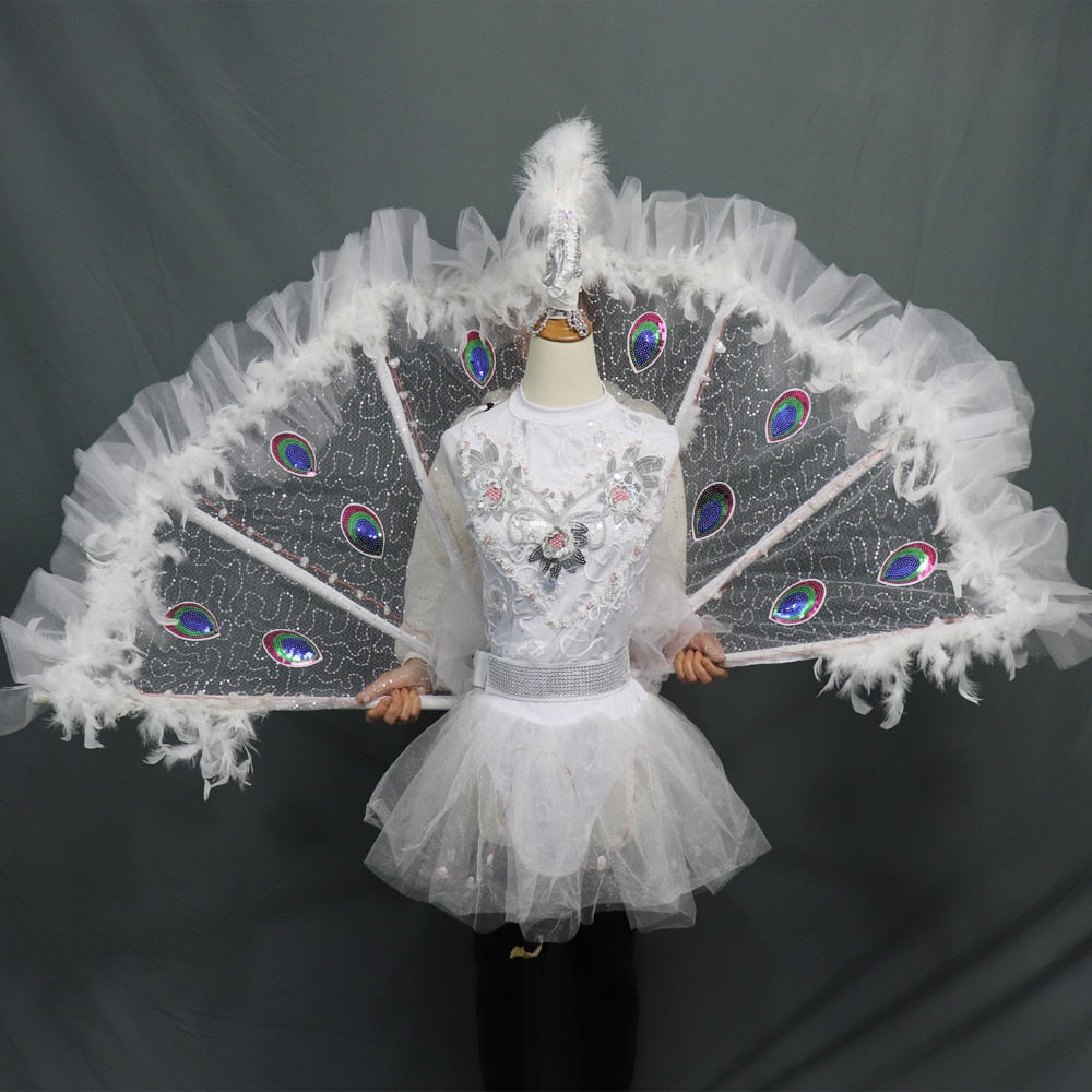 LED Luminous Peacock Wings Outfit – Ballet & Party Dress